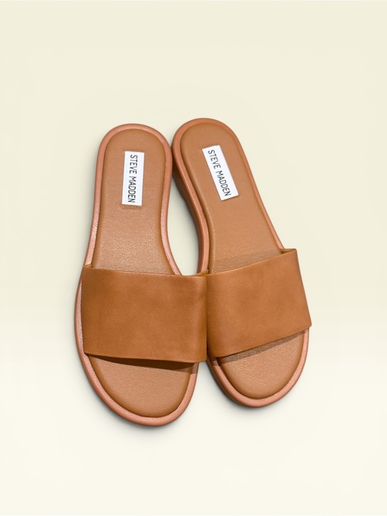 Steve Madden Shoes - Steve Madden Cognac Slide Sandals for Women